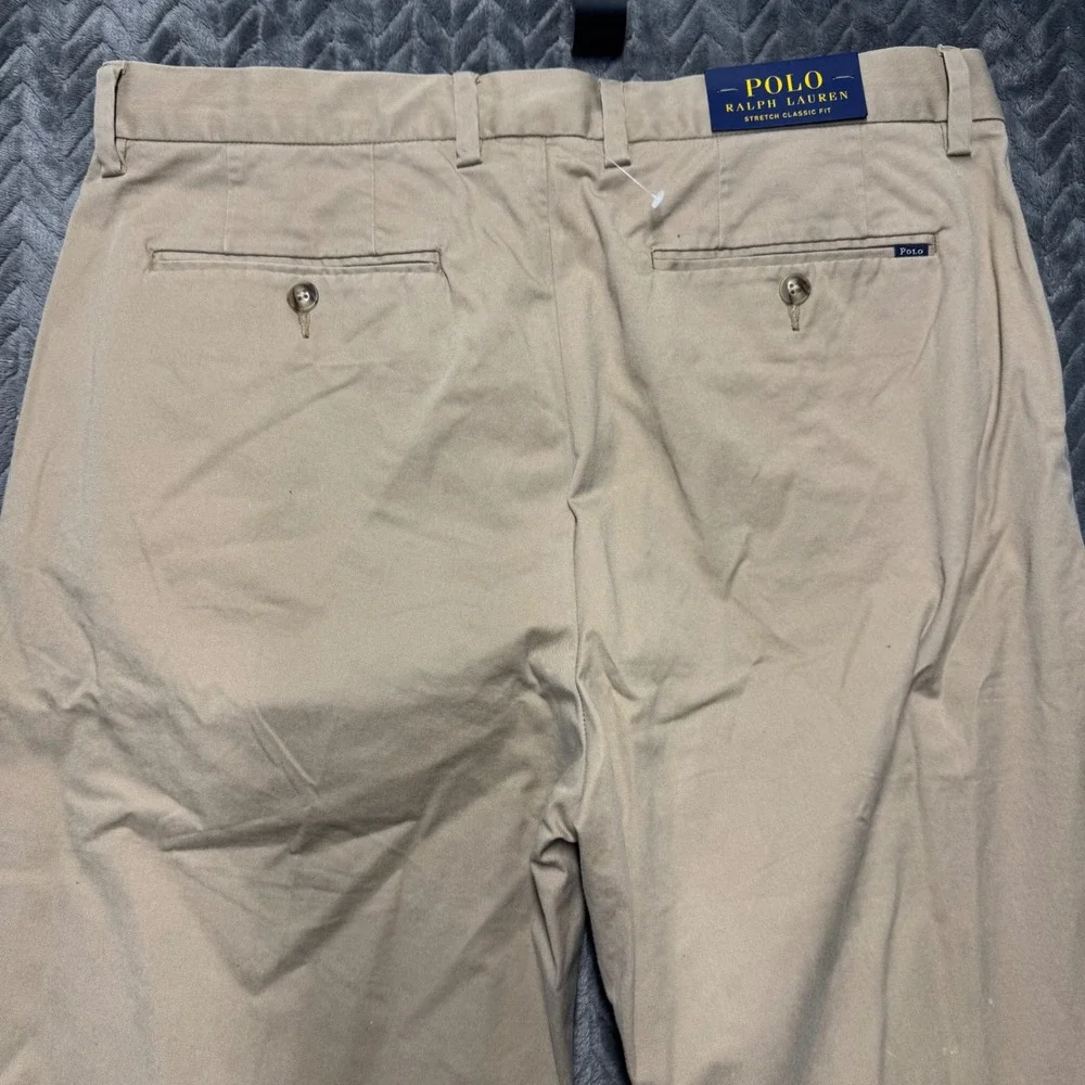 Polo Ralph Lauren Chino Pants 36x32 Khaki NWT Stretch Classic Fit (2104)